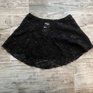 Capezio Black Lace/Sequin Ballet Petal Skirt-sz XS